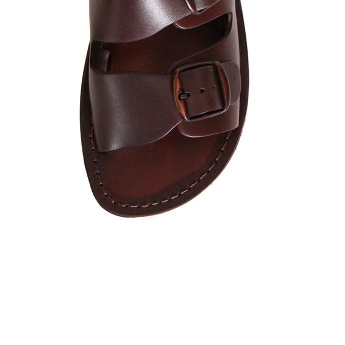 メンズ　Jerusalem Sandalsエルサレムサンダル　108　ダークブラウン　レザーサンダル　ストラップサンダル　スムースレザー |  | 12