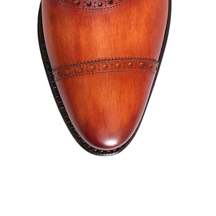 限定価格　ジャランスリワヤ　キャップトゥ 革靴　サイドゴア　ブラウン 限定価格 ジャランスリワヤ キャップトゥ 革靴 サイドゴア ブラウン