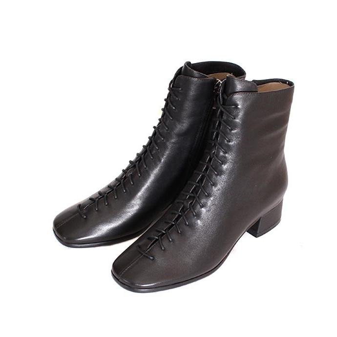 MOHI（モヒ） 20017 ブラック レースアップブーツ サイドジップブーツ
