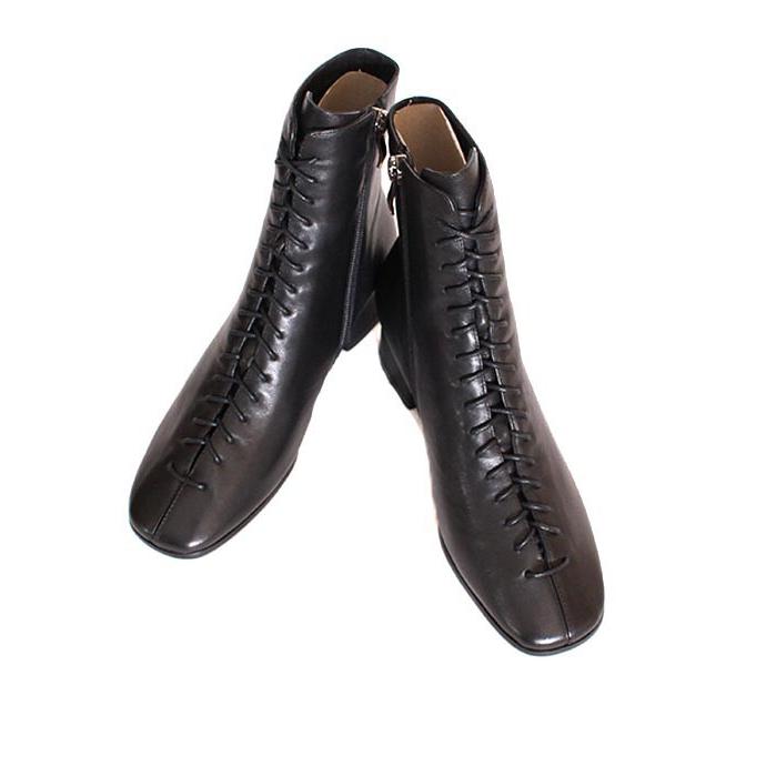 MOHI（モヒ） 20017 ブラック レースアップブーツ サイドジップブーツ