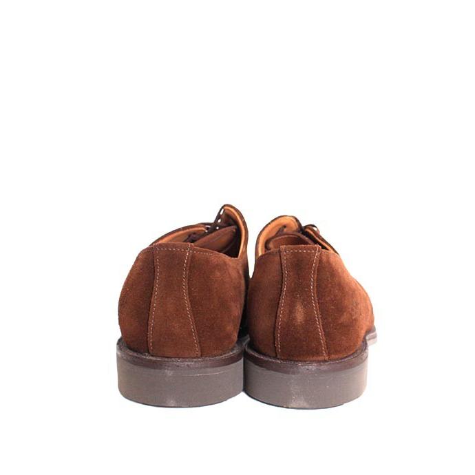 別注素材　SANDERS サンダース 1128 ブラウン(Snuff) ミリタリー ダービーシューズ キャップトゥ トリプルステッチ スエードレザー 牛革｜loop-shoes｜02