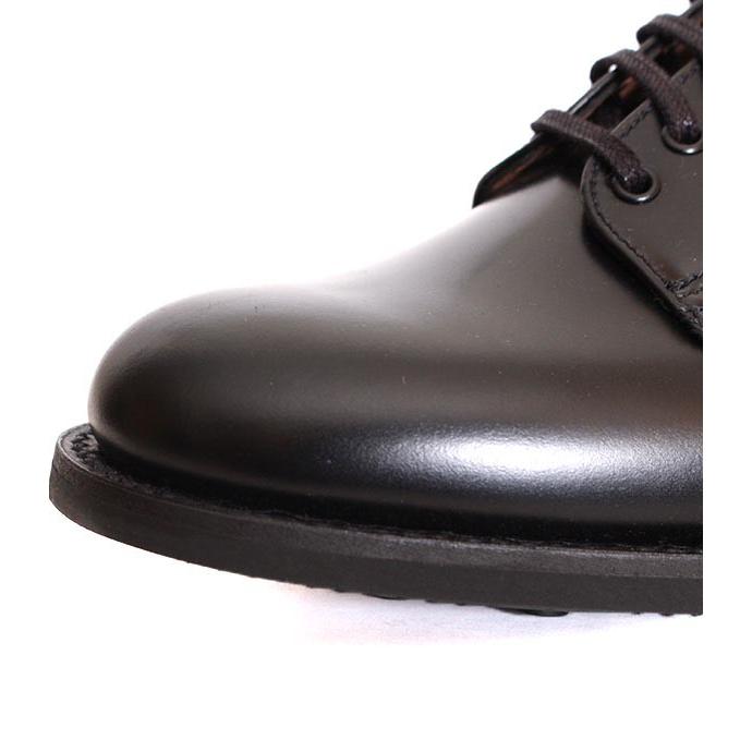 レディース　SANDERS サンダース 2247 ブラック オフィサーシューズ プレーントゥ オックスフォードシューズ ポリッシュレザー | SANDERS | 10