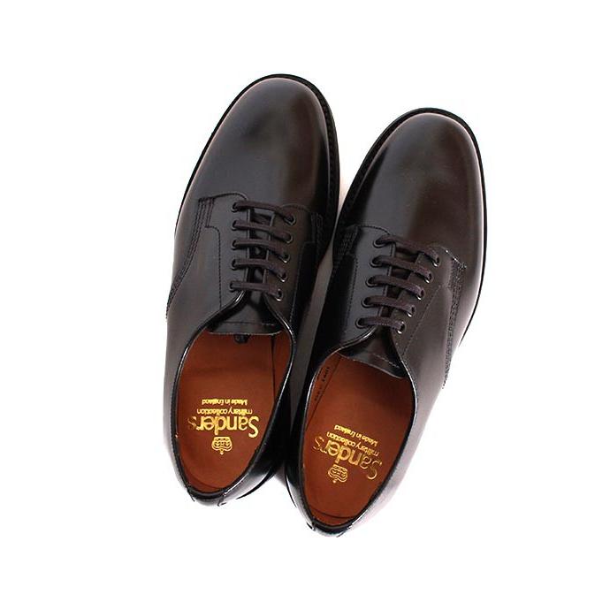 レディース　SANDERS サンダース 2247 ブラック オフィサーシューズ プレーントゥ オックスフォードシューズ ポリッシュレザー | SANDERS | 06