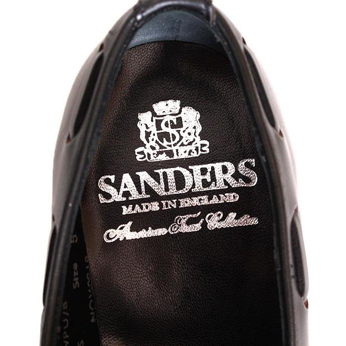 SANDERS サンダース 2715 ブラック タッセルローファー ローファー スリッポン カーフレザーの画像