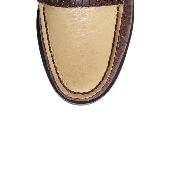 SPERRYスペリー　ST25454　ブラウン×アイボリーベージュ　ローファー　コインローファー　型押しレザー |  | 12