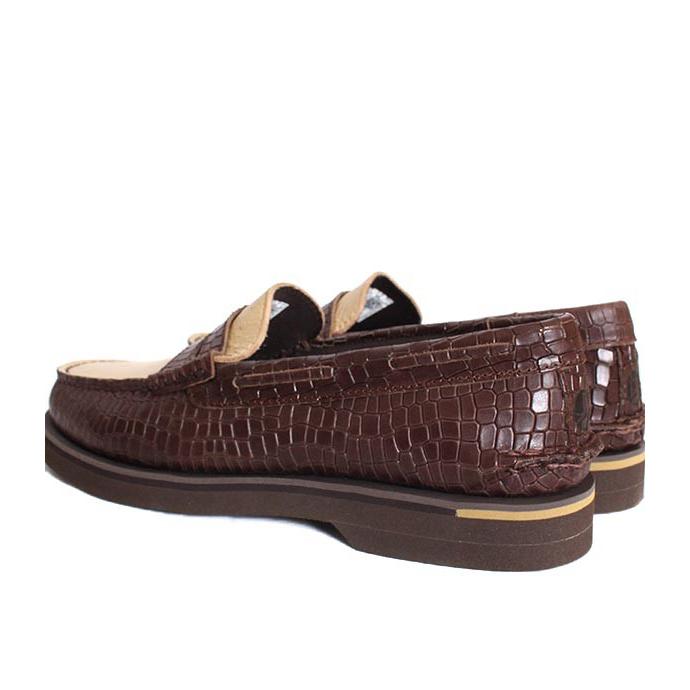 SPERRYスペリー ST25454 ブラウン×アイボリーベージュ ローファー