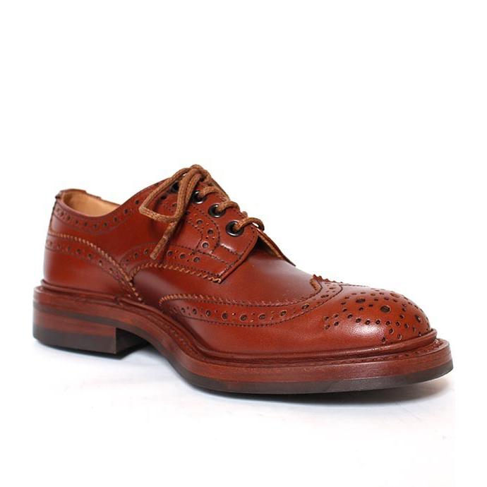 Tricker's トリッカーズ M5633 バートン カントリーシューズ ウィングチップ マローン（ブラウン） ダイナイトソール スムースレザーの画像