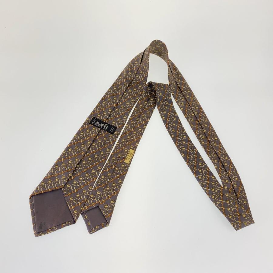 HERMES エルメス ホースビット柄 ダークパープル シルク 剣先 8.5cm ネクタイ メンズ 300321 | HERMES | 02
