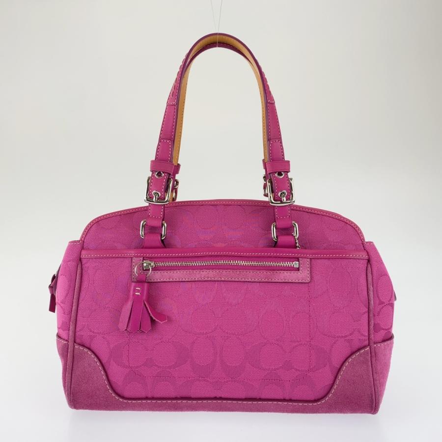 人気定番 Coach コーチ シグネチャー ピンク レザー キャンバス ハンドバッグ ショルダーバッグ レディース 代引不可 Helpit Me