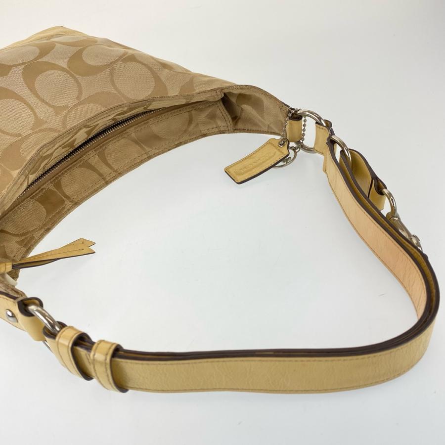 COACH コーチ シグネチャー 斜め掛け調整可能 ベージュ キャンバス/パテントレザー D1171-F17490 ホーボー ショルダーバッグ 302717 | COACH | 02