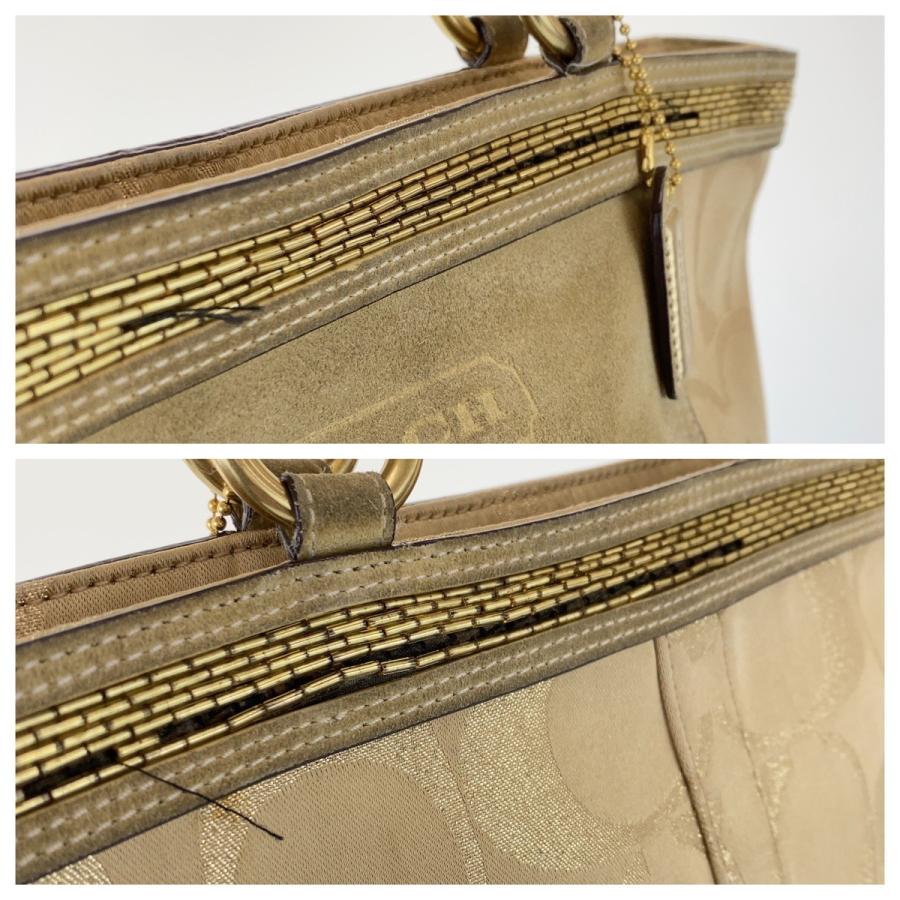 COACH（コーチ） シグネチャー ベージュ ゴールド キャンバス