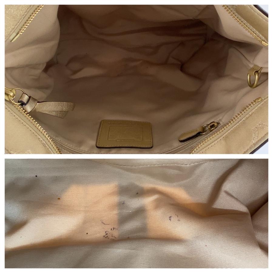COACH（コーチ） シグネチャー ベージュ ゴールド キャンバス