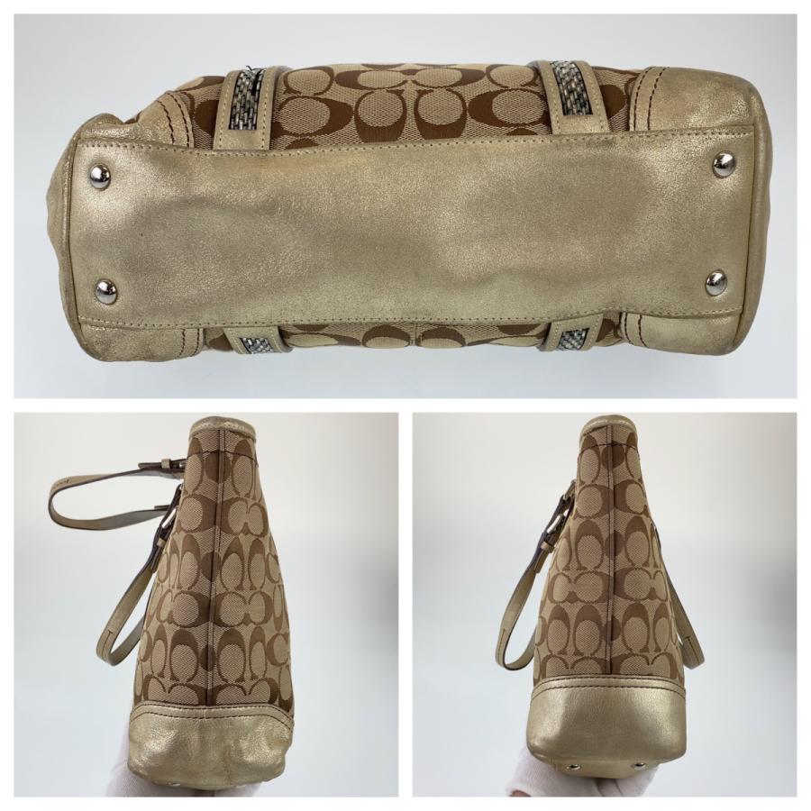 COACH コーチ シグネチャー ブラウン レザー/キャンバス G05J-8K52 トートバッグ ショルダーバッグ ハンドバッグ レディース 303814 | COACH | 04