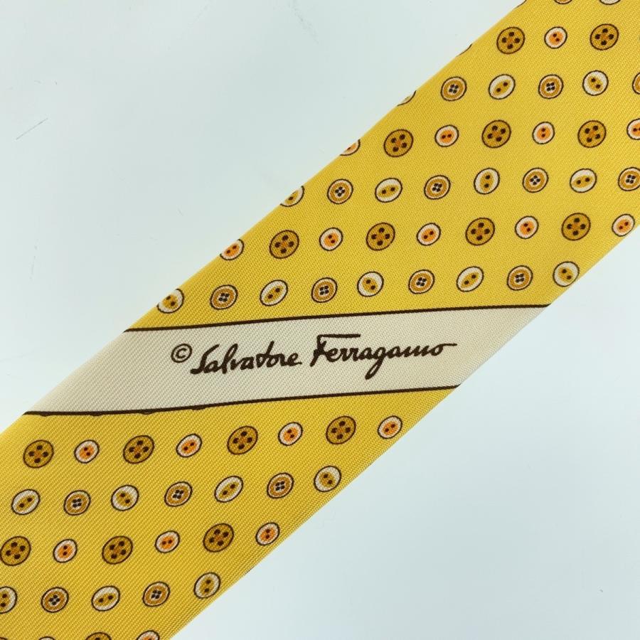 Salvatore Ferragamo サルヴァトーレフェラガモ ボタン柄 総柄 イエロー シルク 剣先 9cm ネクタイ メンズ 303932 |  | 04