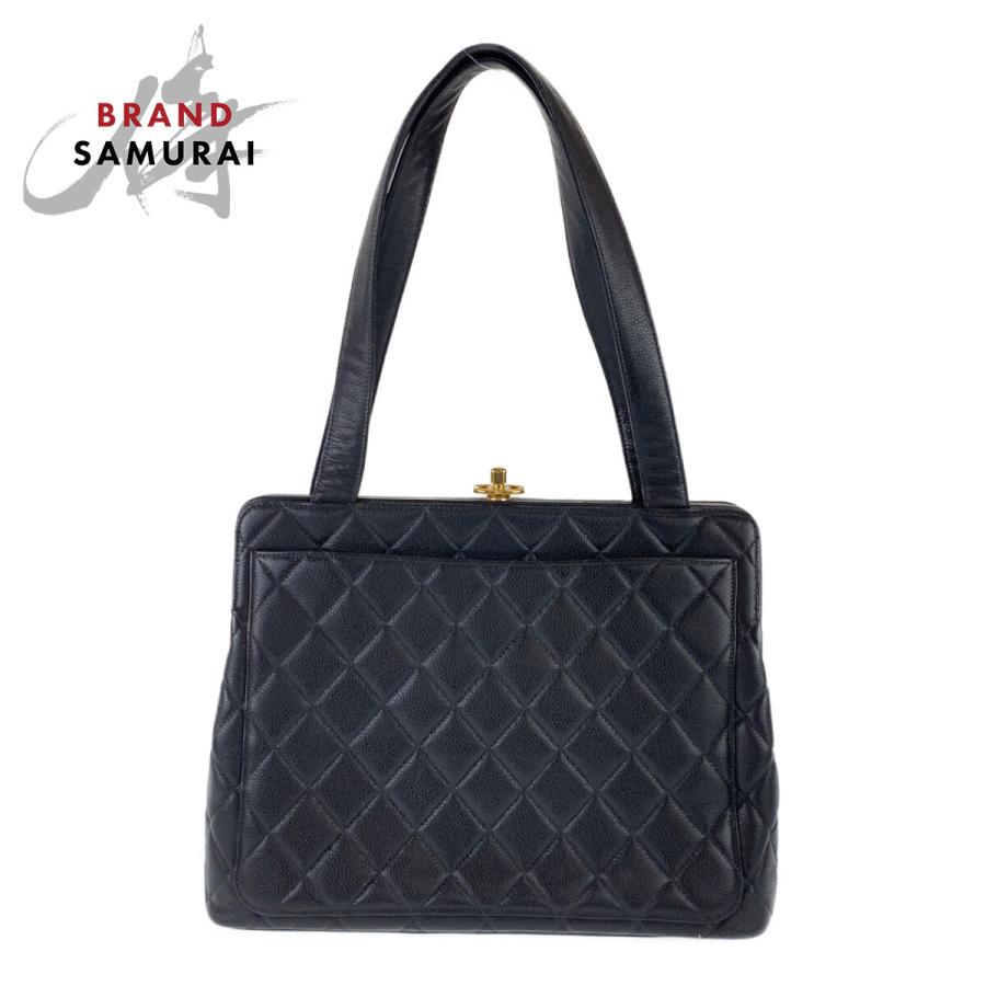 CHANEL シャネル マトラッセ ココマーク ハンドバッグ レザー 黒 CHANEL （美品）シャネル ココマーク マトラッセ ダブルチェーン