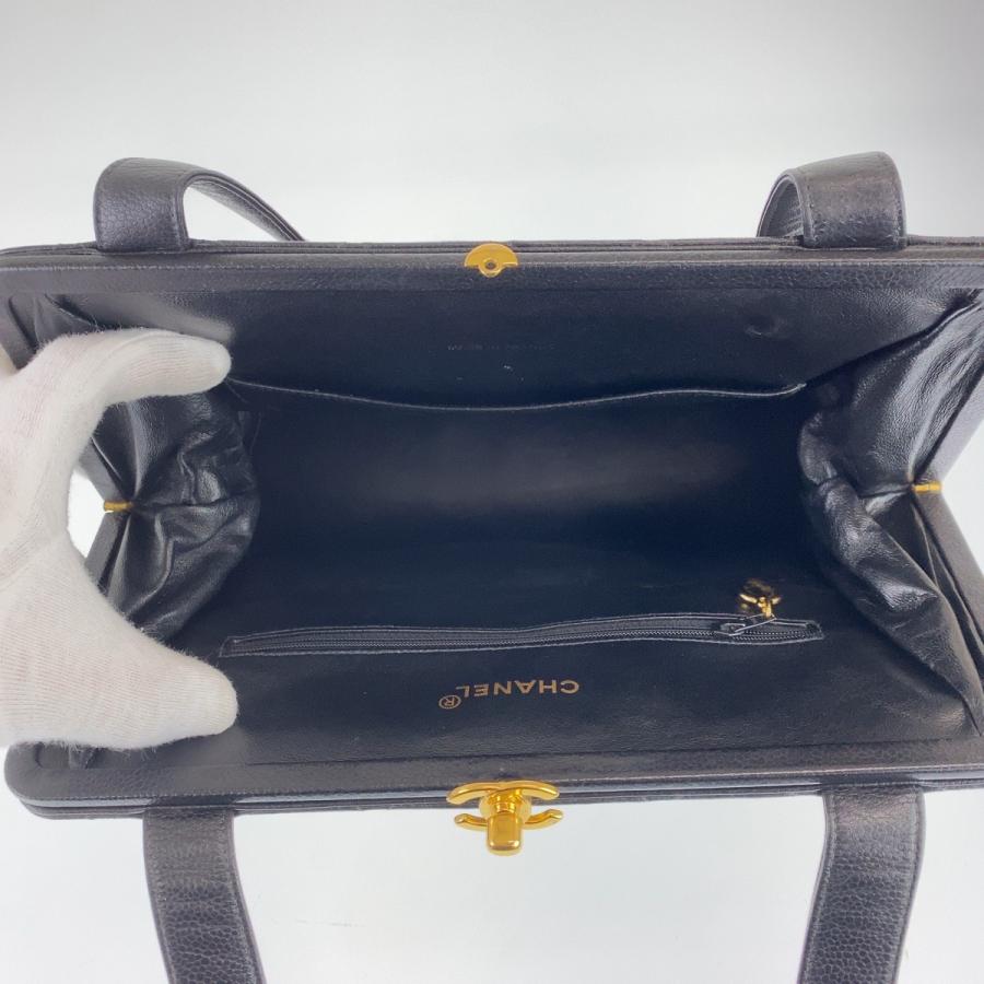 美品 シャネル ココマーク マトラッセ ターンロック ブラック キャビアスキン トートバッグ ショルダーバッグ ハンドバッグ 304087 | CHANEL | 04