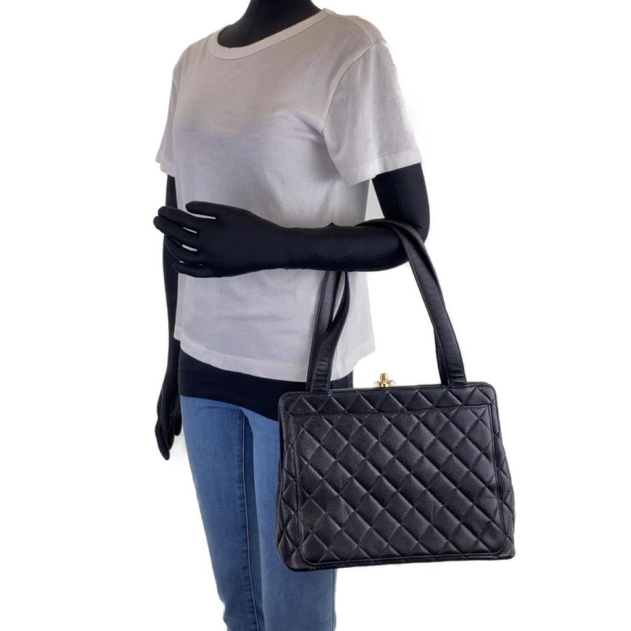 美品 シャネル ココマーク マトラッセ ターンロック ブラック キャビアスキン トートバッグ ショルダーバッグ ハンドバッグ 304087 | CHANEL | 05