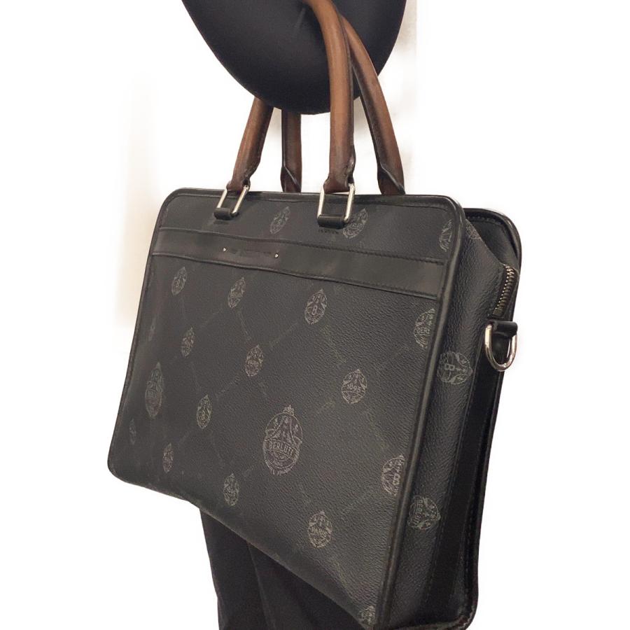 Berluti ベルルッティ ジャーニー ブラック グレー レザー ブリーフ