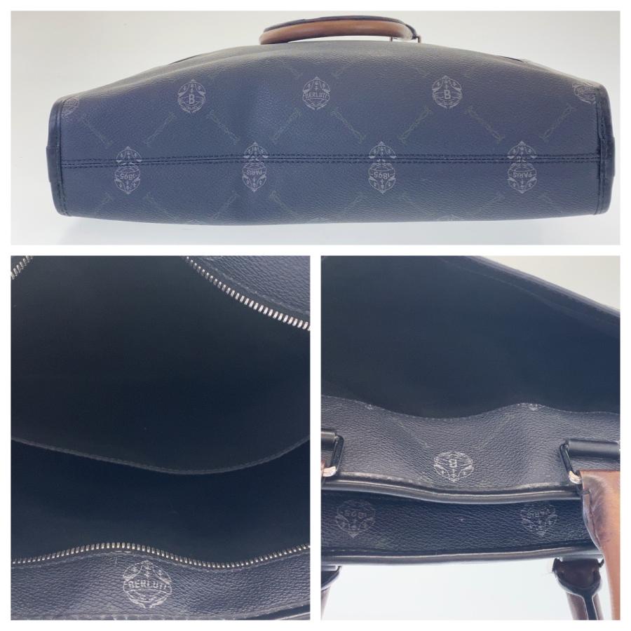 Berluti ベルルッティ ジャーニー ブラック グレー レザー ブリーフ