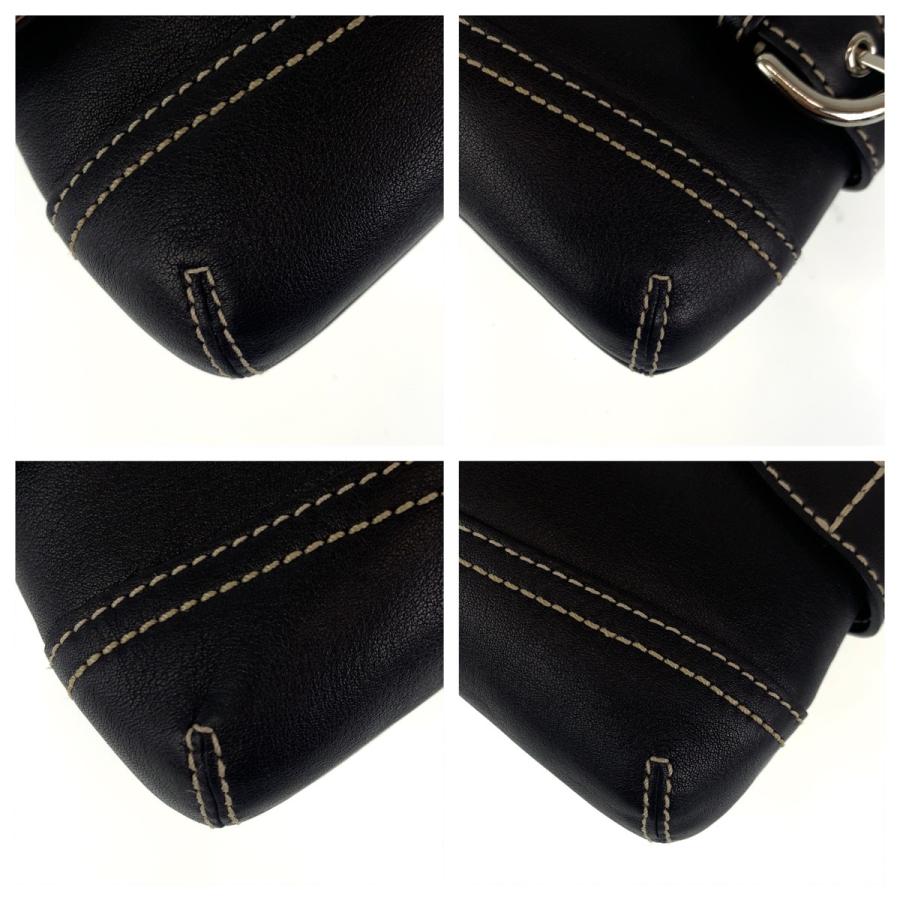 美品 COACH コーチ ブラック シルバー金具 レザー アクセサリーポーチ リストレット レディース 307068 | COACH | 03