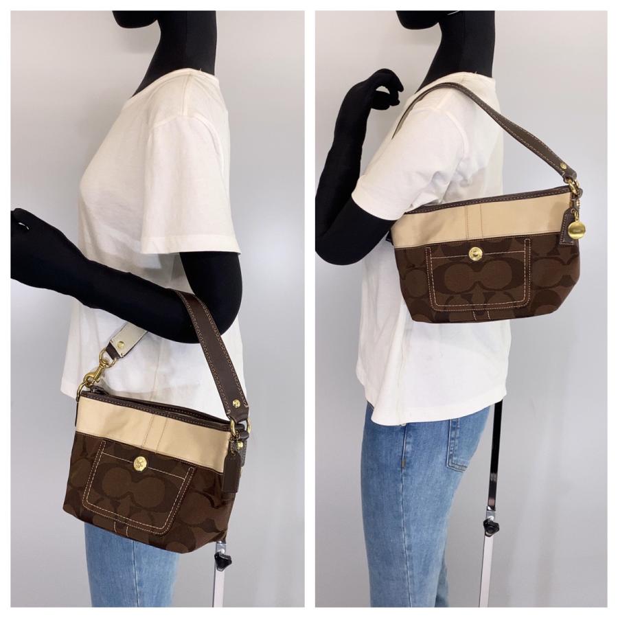 COACH（コーチ） シグネチャー ブラウン ベージュ キャンバス