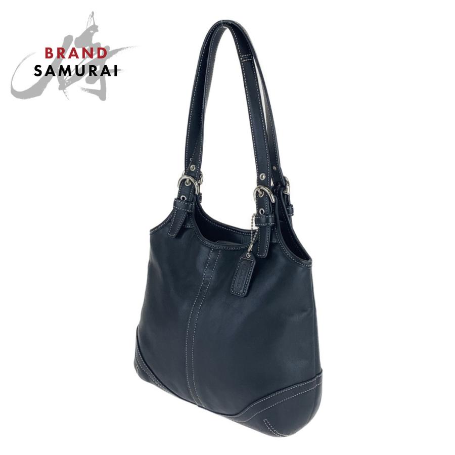 コーチ　トートバッグ　ソーホー　シルバー金具　レザー　黒　A4可能　2way コーチ トートバッグ ソーホー シルバー金具 レザー 黒 A4可能