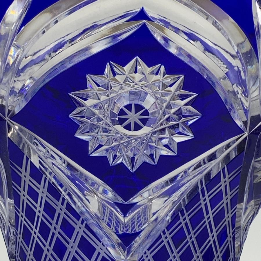 美品 Baccarat バカラ ヴィンテージ オールド・バカラ ディアマン・ピエーリー ブルー 青 ガラス 花瓶 壺 アンティーク 骨董品 401418 | バカラ | 02