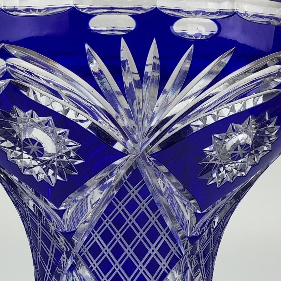 美品 Baccarat バカラ ヴィンテージ オールド・バカラ ディアマン・ピエーリー ブルー 青 ガラス 花瓶 壺 アンティーク 骨董品 401418 | バカラ | 03