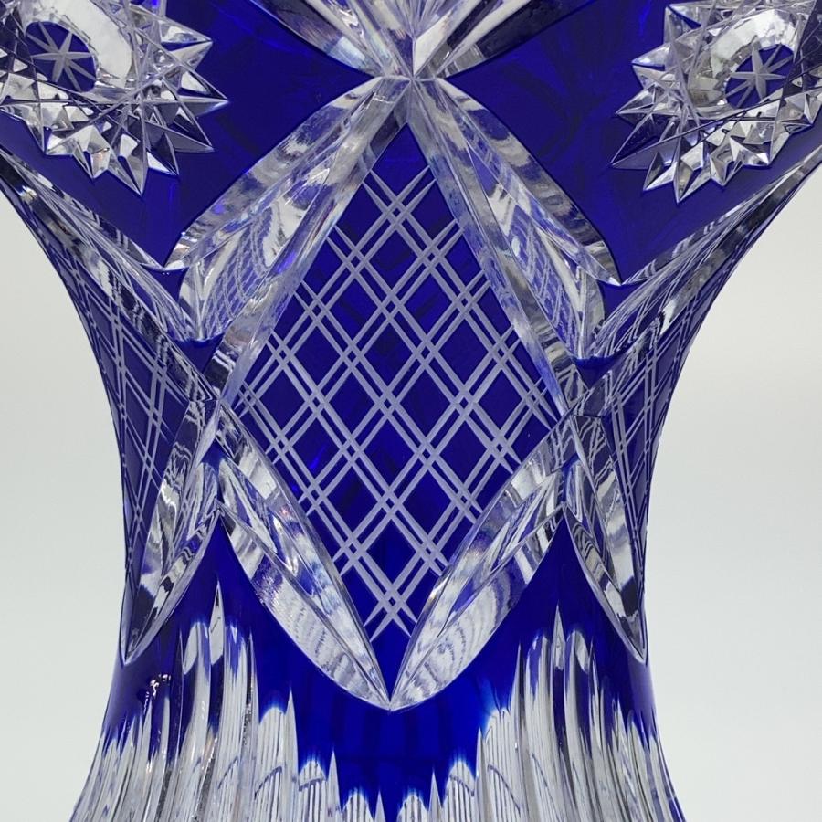 美品 Baccarat バカラ ヴィンテージ オールド・バカラ ディアマン・ピエーリー ブルー 青 ガラス 花瓶 壺 アンティーク 骨董品 401418 | バカラ | 04