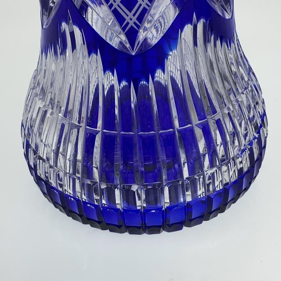 美品 Baccarat バカラ ヴィンテージ オールド・バカラ ディアマン・ピエーリー ブルー 青 ガラス 花瓶 壺 アンティーク 骨董品 401418 | バカラ | 05