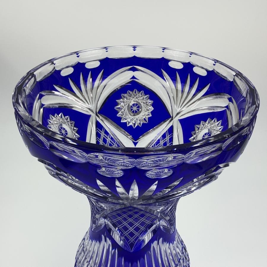 美品 Baccarat バカラ ヴィンテージ オールド・バカラ ディアマン・ピエーリー ブルー 青 ガラス 花瓶 壺 アンティーク 骨董品 401418 | バカラ | 06