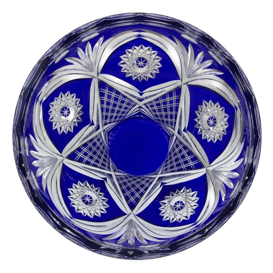 美品 Baccarat バカラ ヴィンテージ オールド・バカラ ディアマン・ピエーリー ブルー 青 ガラス 花瓶 壺 アンティーク 骨董品 401418 | バカラ | 08