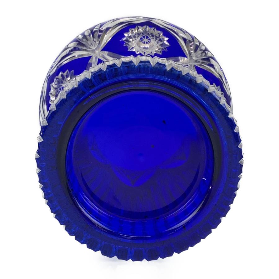 美品 Baccarat バカラ ヴィンテージ オールド・バカラ ディアマン・ピエーリー ブルー 青 ガラス 花瓶 壺 アンティーク 骨董品 401418 | バカラ | 09