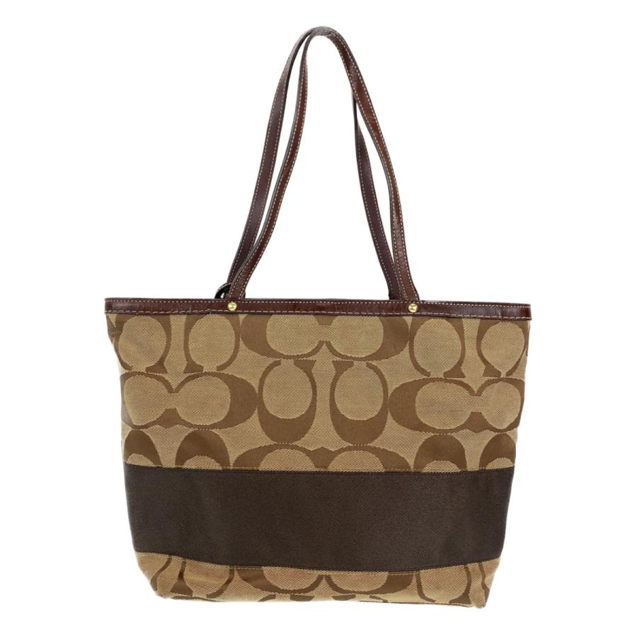COACH（コーチ） シグネチャー ベージュ ブラウン 茶 ゴールド金具