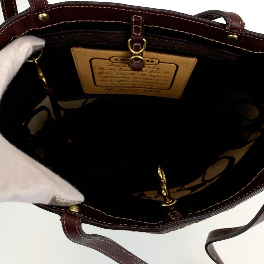 COACH（コーチ） シグネチャー ベージュ ブラウン 茶 ゴールド金具
