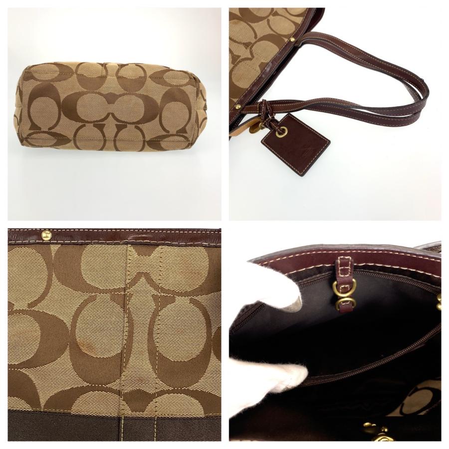 COACH（コーチ） シグネチャー ベージュ ブラウン 茶 ゴールド金具