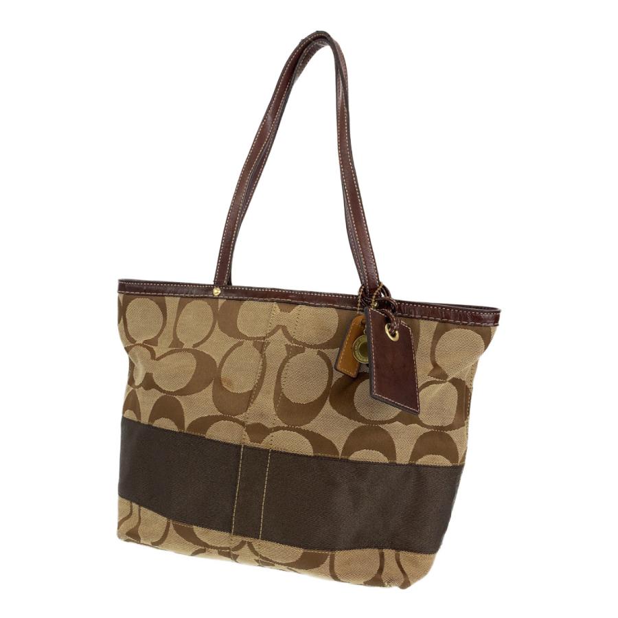 COACH（コーチ） シグネチャー ベージュ ブラウン 茶 ゴールド金具