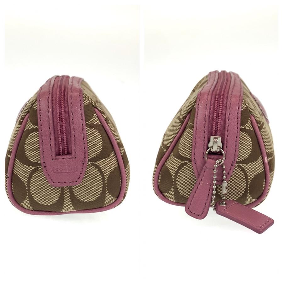 COACH コーチ シグネチャー ベージュ ピンク シルバー金具 キャンバス/レザー ポーチ アクセサリーポーチ レディース 401890 | COACH | 02