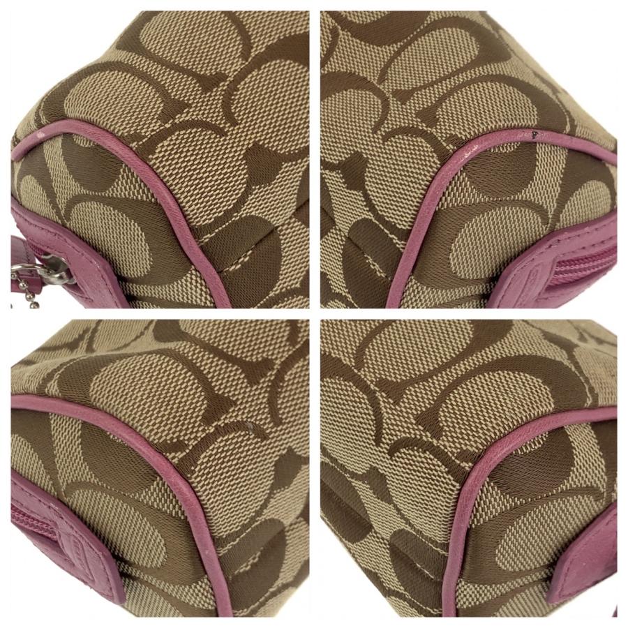 COACH コーチ シグネチャー ベージュ ピンク シルバー金具 キャンバス/レザー ポーチ アクセサリーポーチ レディース 401890 | COACH | 03