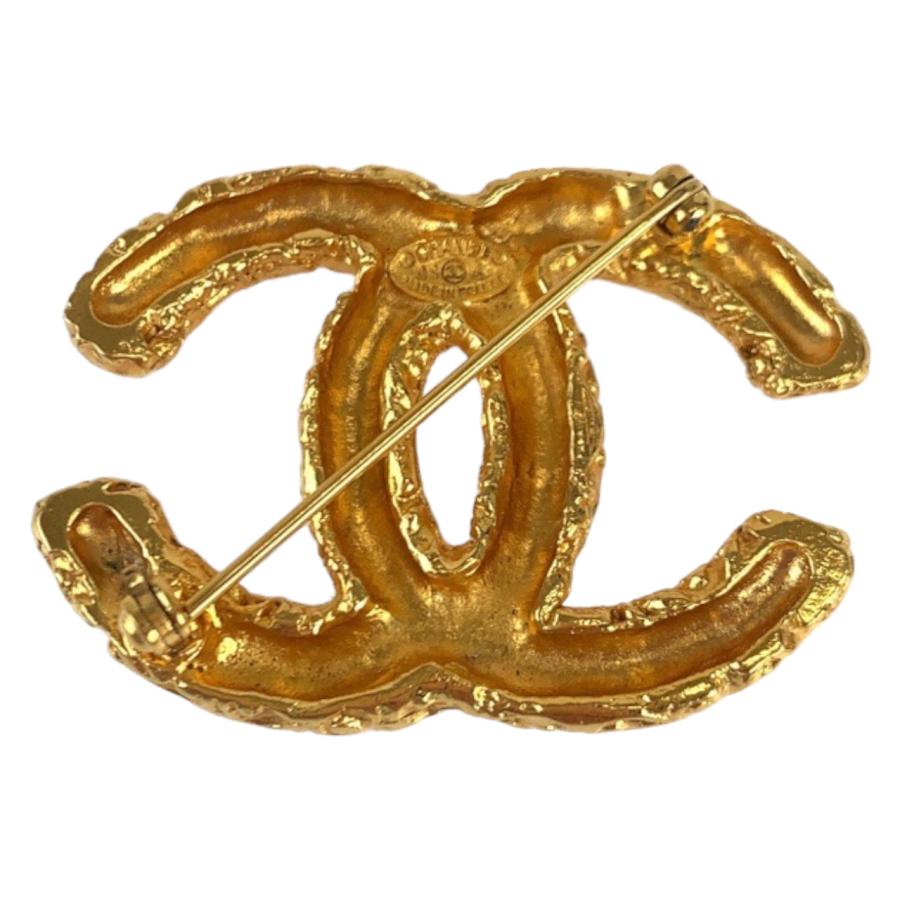 美品 CHANEL シャネル ヴィンテージ ココマーク 溶岩 ゴールド 金色 メタル ブローチ レディース 402126 | CHANEL | 01