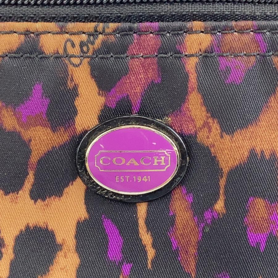 美品 COACH コーチ ブラウン ブラック パープル ナイロン/レザー ポーチ 小物入れ レディース 402419 | COACH | 05