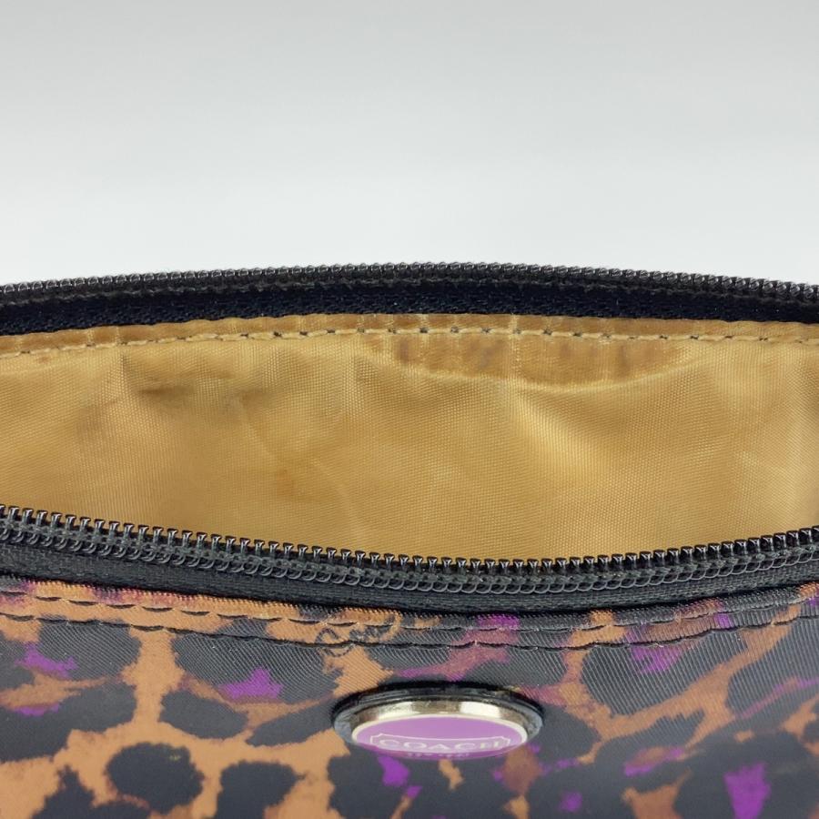 美品 COACH コーチ ブラウン ブラック パープル ナイロン/レザー ポーチ 小物入れ レディース 402419 | COACH | 08