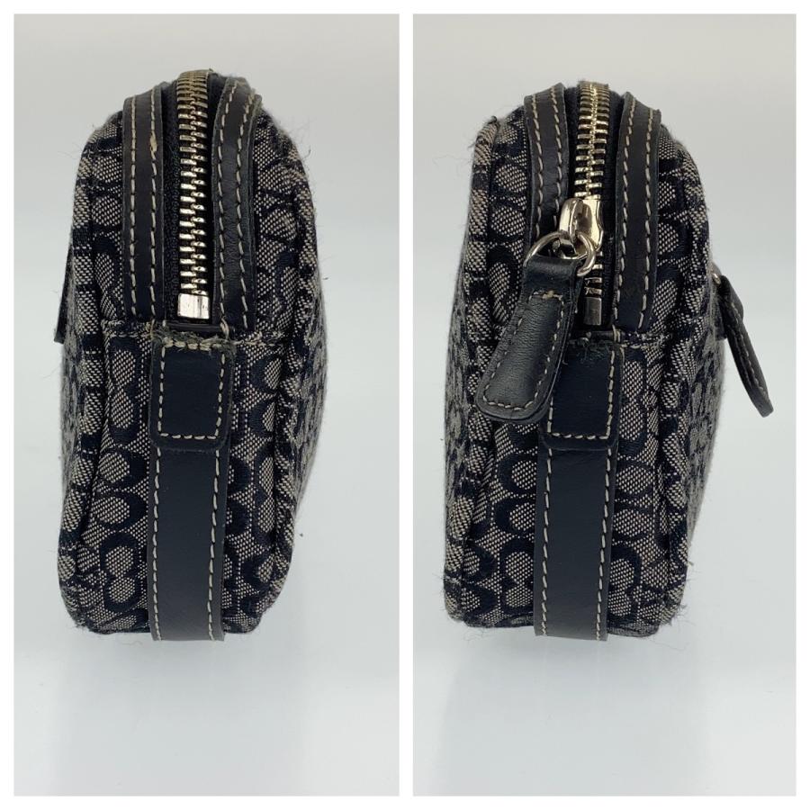 美品 COACH コーチ シグネチャー ブラック シルバー金具 キャンバス/レザー ポーチ 化粧品入れ 小物入れ レディース 402469 | COACH | 02