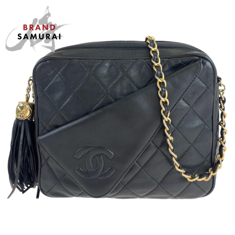 CHANEL シャネル マトラッセ ココマーク タッセル フリンジ ブラック 