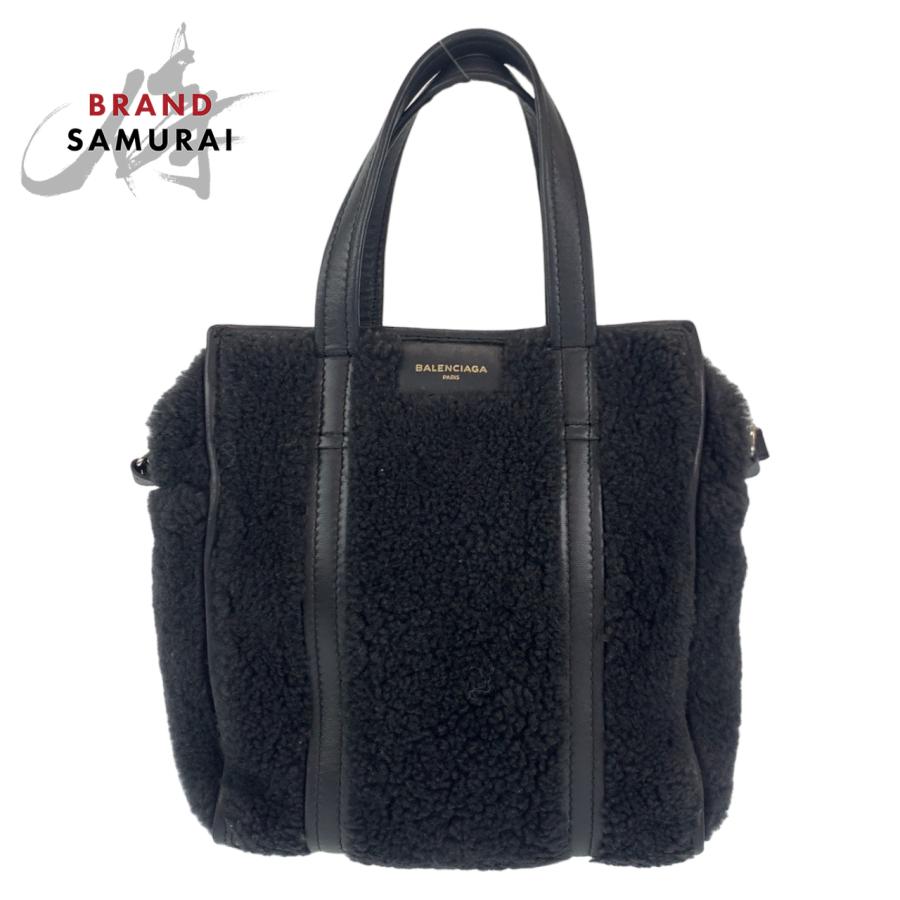 BALENCIAGA（バレンシアガ） 美品 バザールショッパー ブラック レザー
