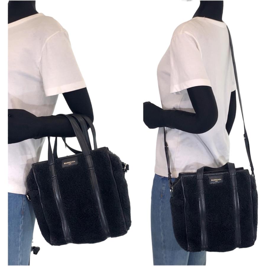 BALENCIAGA（バレンシアガ） 美品 バザールショッパー ブラック レザー