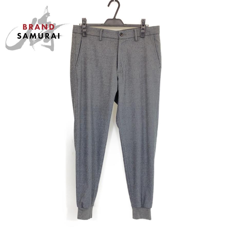 美品 lideal リデアル サイズ33 センタープリーツ グレー ウール