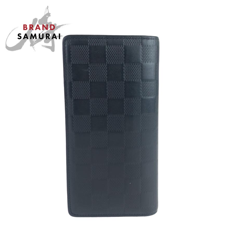 ルイヴィトン ダミエ アンフィニ ポルトフォイユ・ブラザ 長財布 ブラック