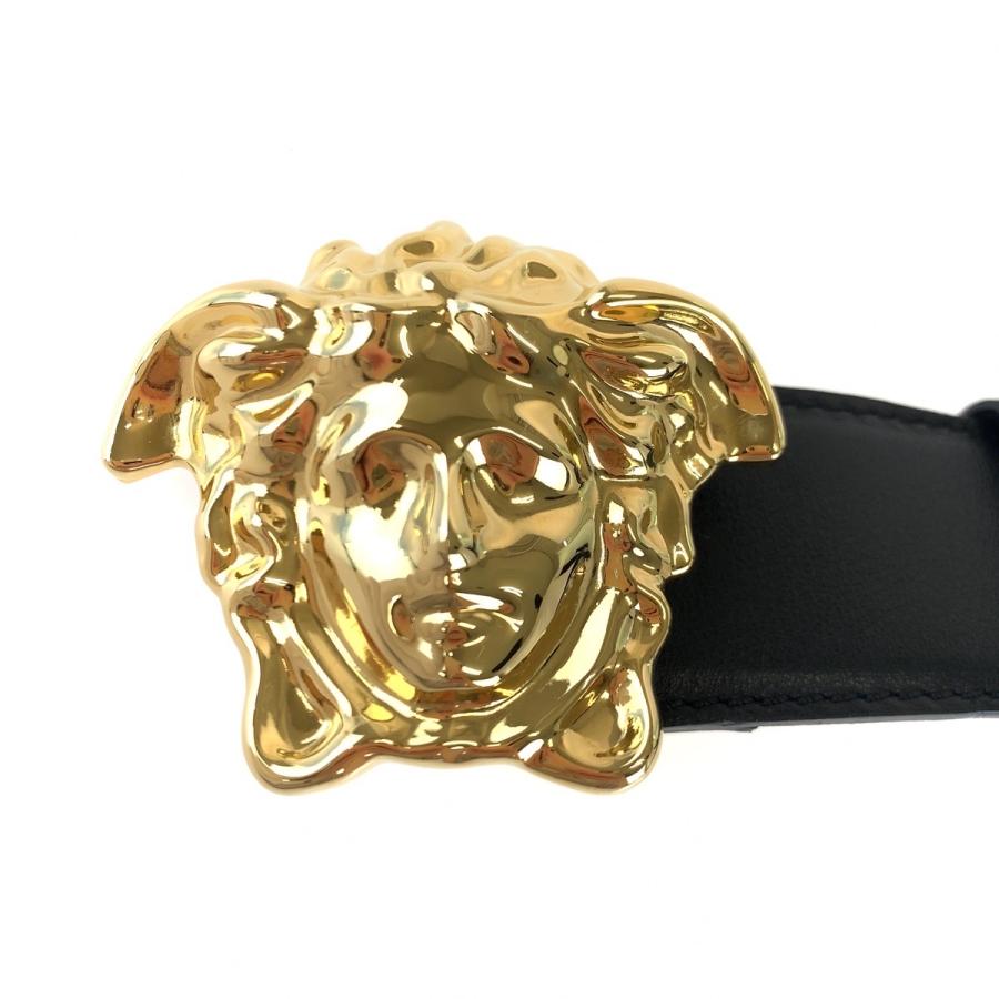 美品！VERSACE黒レザー ベルト メデューサ 金色 ゴールド 90/36 【公式