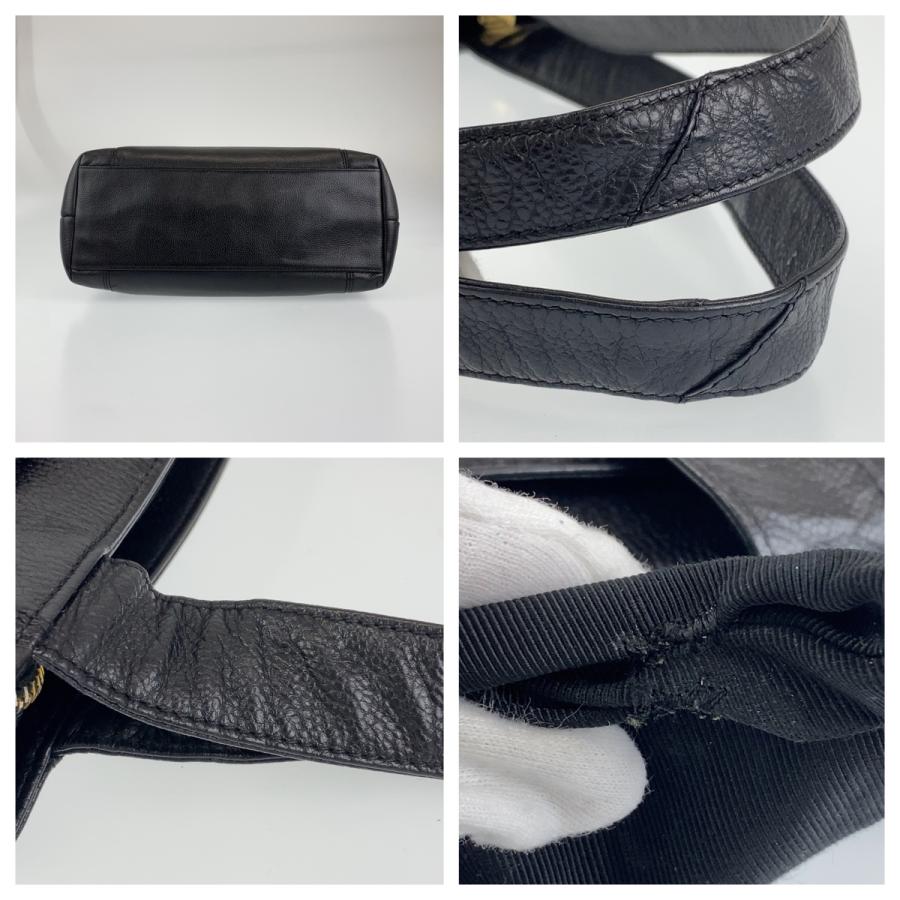 CHANEL（シャネル） ロゴ刺繍 ブラック 黒 ゴールド金具 キャビア